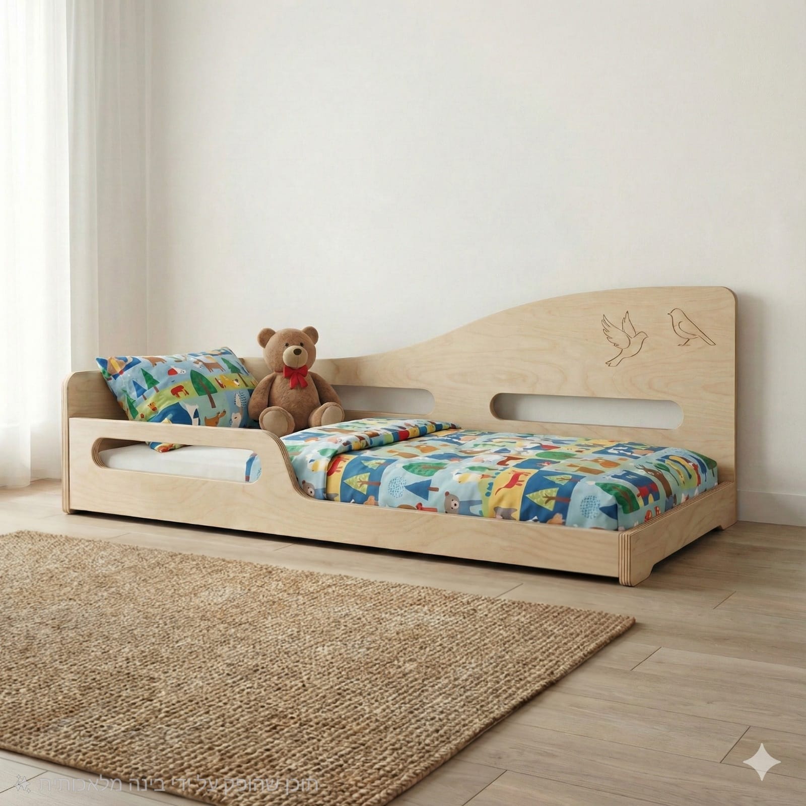 מיטת רצפה מונטסורית - דגם קן לציפור