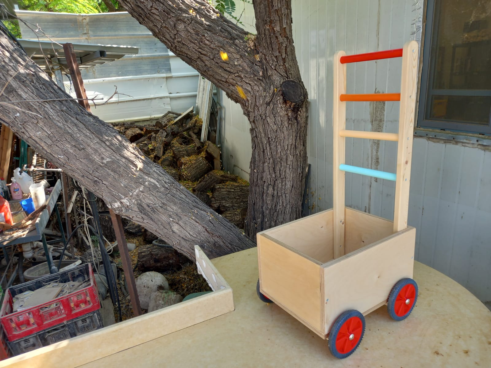 עגלת דחיפה לתרגול הליכה ויציבה