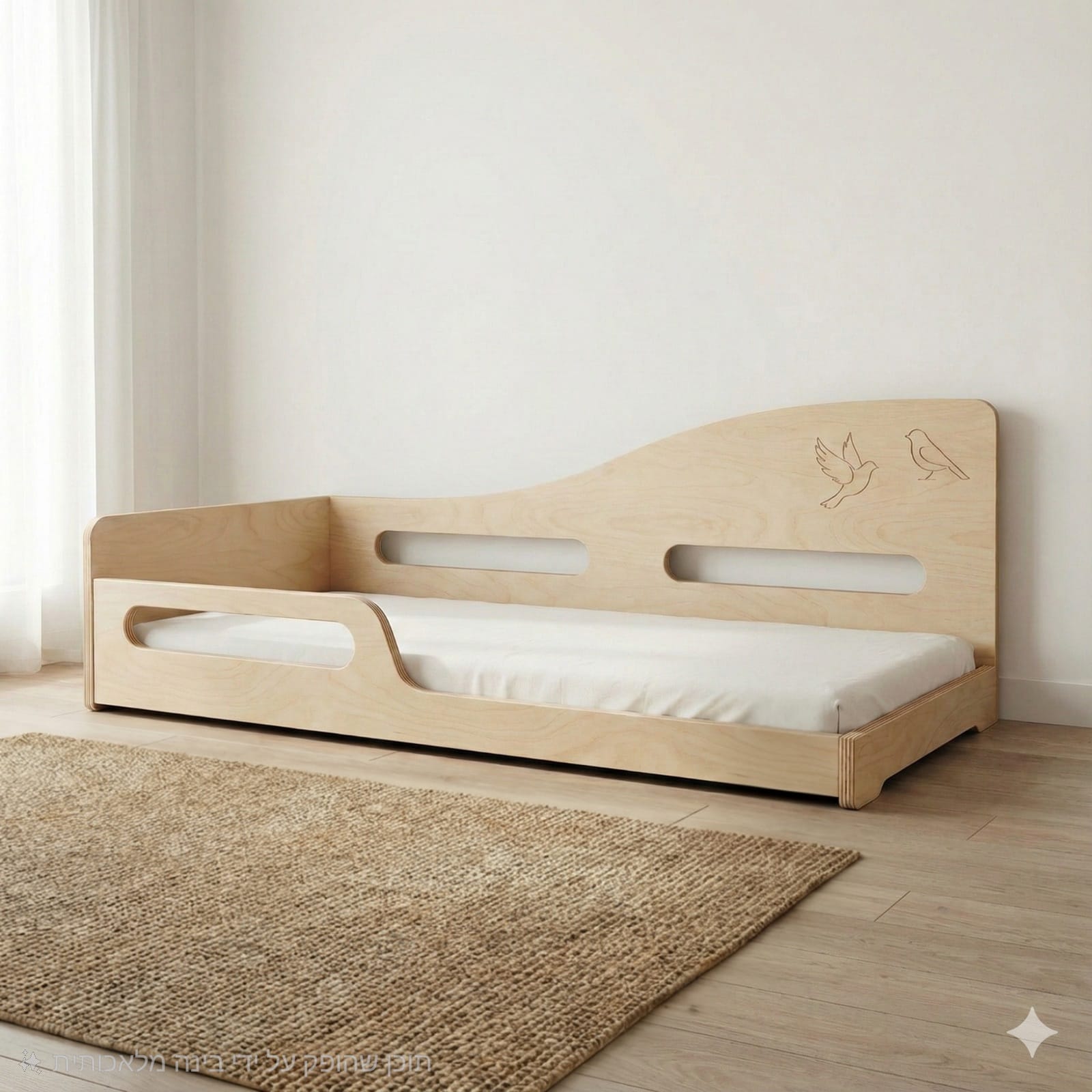 מיטת רצפה מונטסורית - דגם קן לציפור