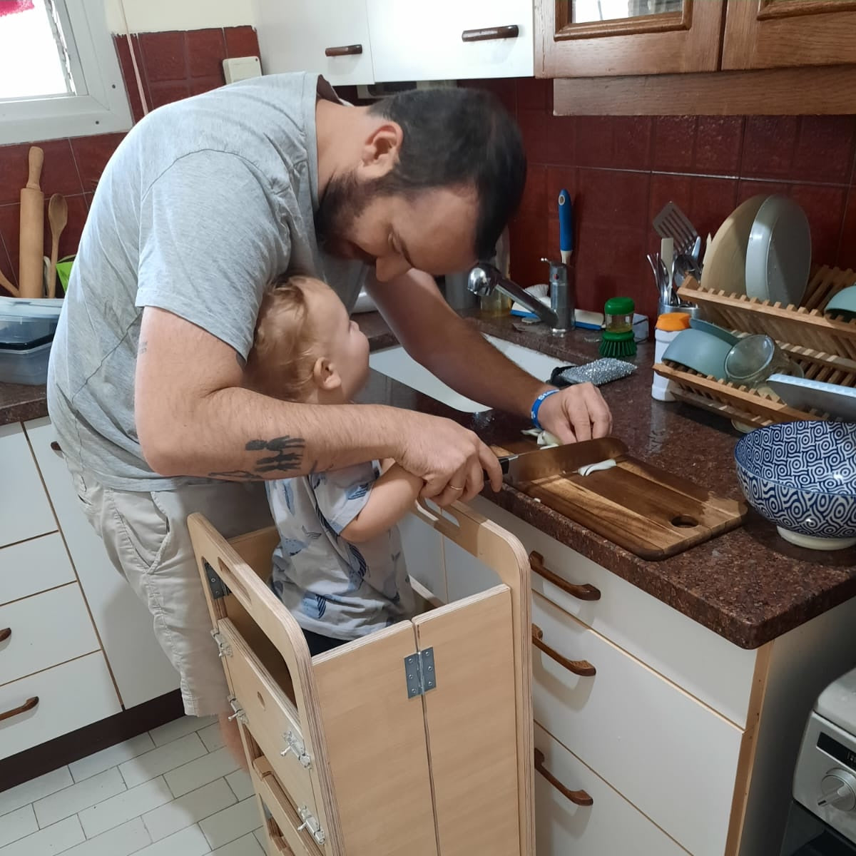 מגדל למידה מתקפל דגם חדש - החוויה שבמשפחה